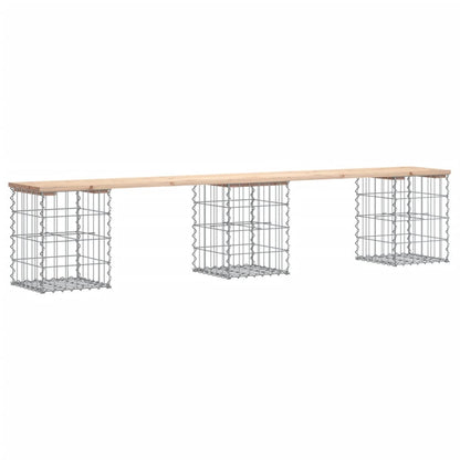 Garden Bench Gabion Design Solid Wood Pine