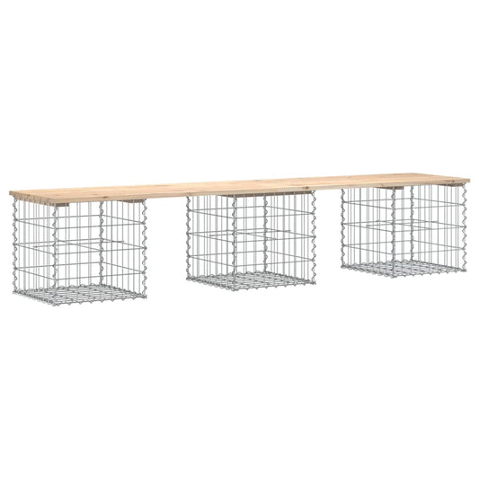 Garden Bench Gabion Design Solid Wood Pine