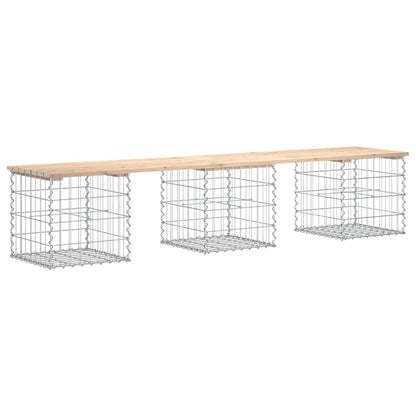 Garden Bench Gabion Design Solid Wood Pine