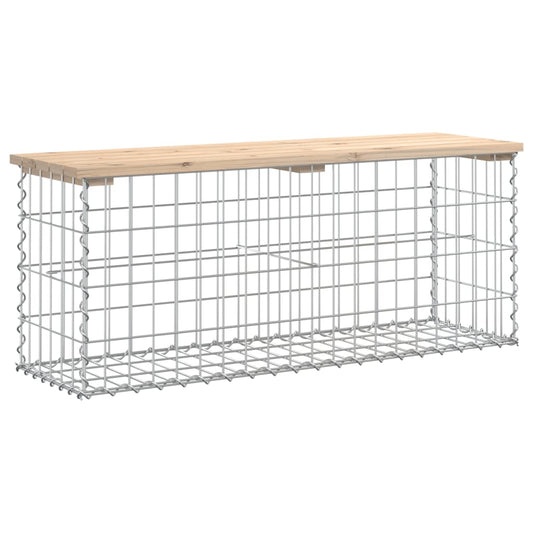 Garden Bench Gabion Design 103X31.5X42 Cm Solid Wood Pine
