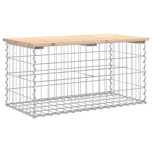 Garden Bench Gabion Design Solid Wood Pine