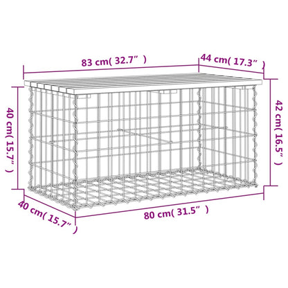 Garden Bench Gabion Design Solid Wood Pine