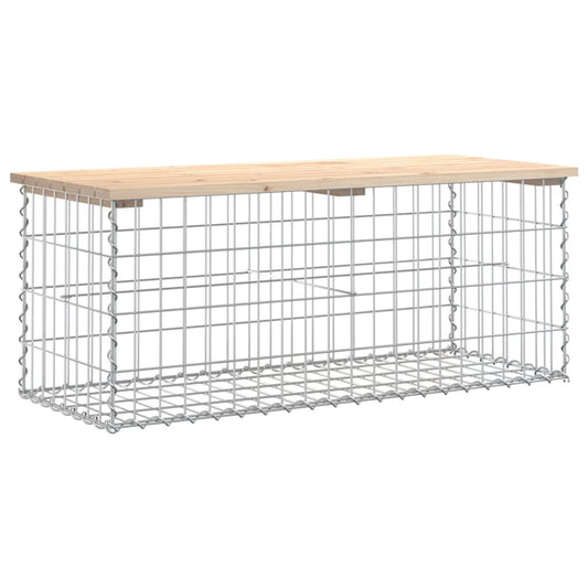 Garden Bench Gabion Design Solid Wood Pine