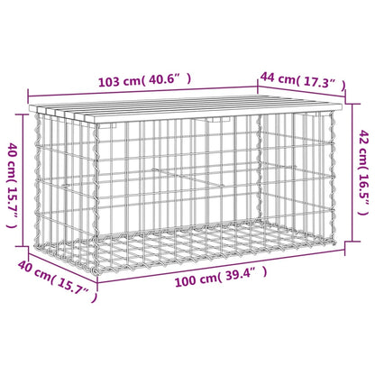 Garden Bench Gabion Design Solid Wood Pine