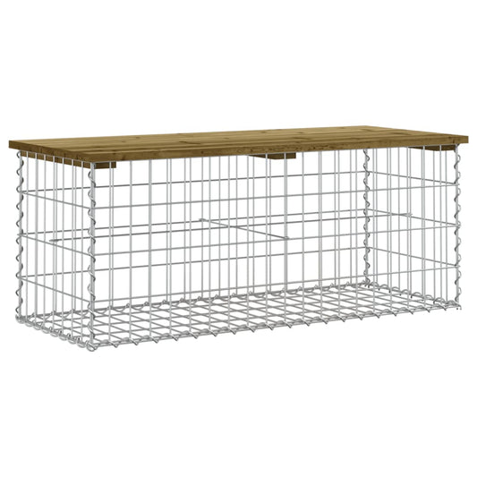 Garden Bench Gabion Design Impregnated Wood Pine