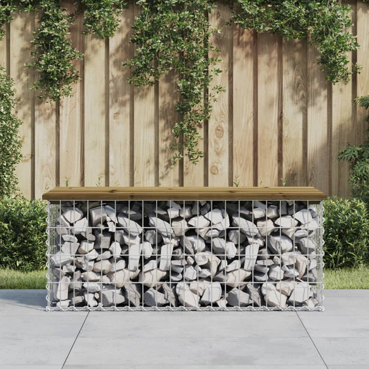 Garden Bench Gabion Design Impregnated Wood Pine