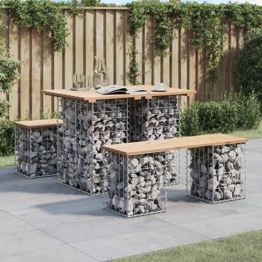 Garden Bench Gabion Design Solid Wood Pine