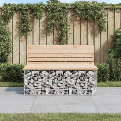 Garden Bench Gabion Design Solid Wood Douglas