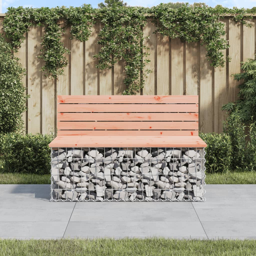 Garden Bench Gabion Design Solid Wood Douglas