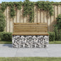 Garden Bench Gabion Design Solid Wood Douglas