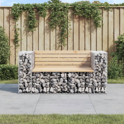 Garden Bench Gabion Design Solid Wood Douglas
