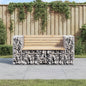 Garden Bench Gabion Design Solid Wood Douglas