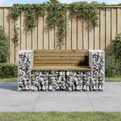 Garden Bench Gabion Design Solid Wood Douglas