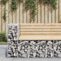 Garden Bench Gabion Design Solid Wood Douglas