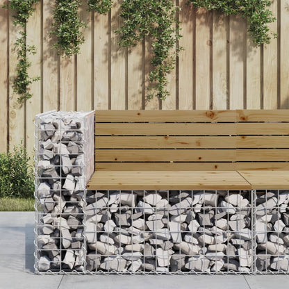 Garden Bench Gabion Design Solid Wood Douglas