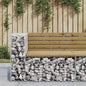 Garden Bench Gabion Design Solid Wood Douglas