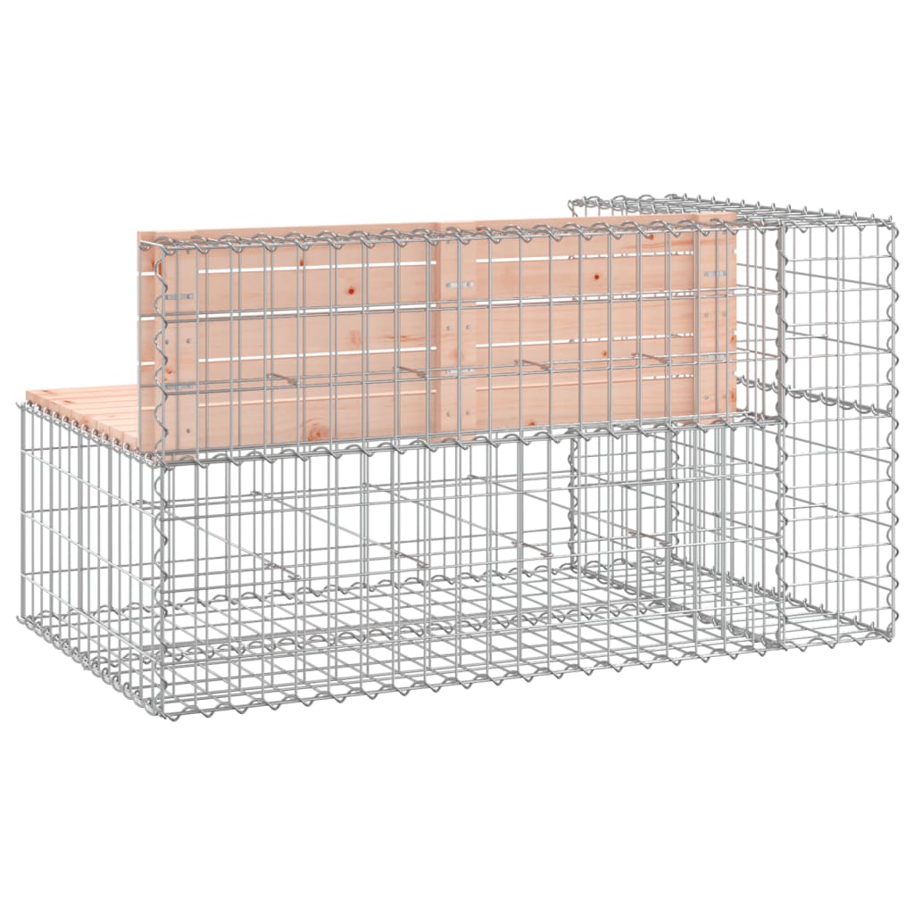 Garden Bench Gabion Design Solid Wood Douglas