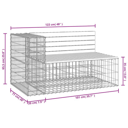 Garden Bench Gabion Design Solid Wood Douglas