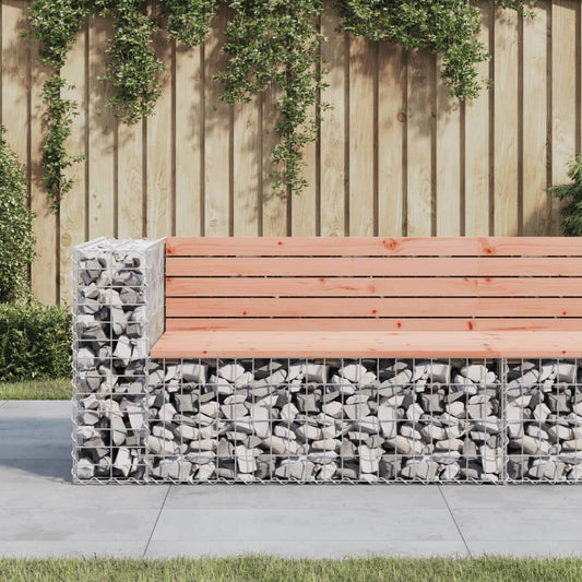 Garden Bench Gabion Design Solid Wood Douglas