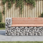 Garden Bench Gabion Design Solid Wood Douglas