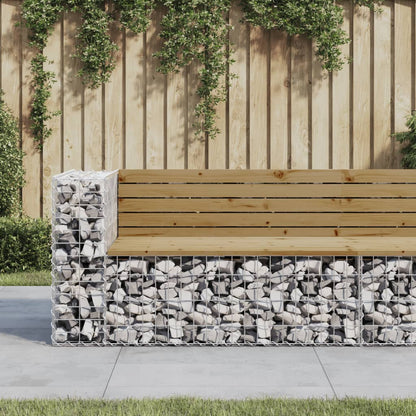 Garden Bench Gabion Design Solid Wood Douglas