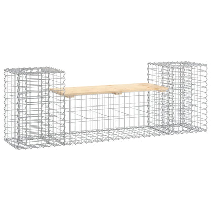 Garden Bench Gabion Design 183X41X60.5 Cm Solid Wood Pine