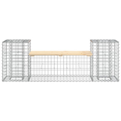 Garden Bench Gabion Design 183X41X60.5 Cm Solid Wood Pine