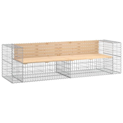 Garden Bench Gabion Design 244X71X65.5 Cm Solid Wood Pine