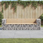 Garden Bench Gabion Design 244X71X65.5 Cm Solid Wood Pine