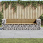 Garden Bench Gabion Design 244X71X65.5 Cm Impregnated Wood Pine
