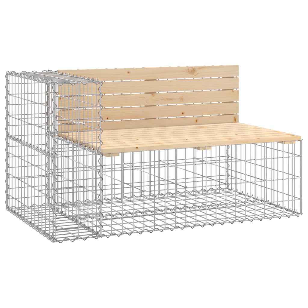 Garden Bench With Gabion Basket Solid Wood Pine