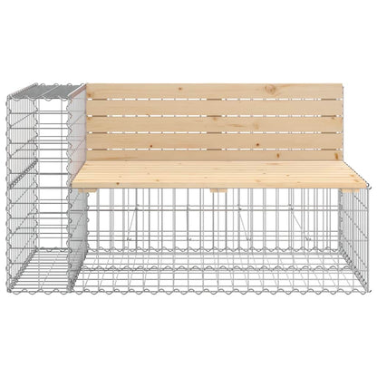 Garden Bench With Gabion Basket Solid Wood Pine