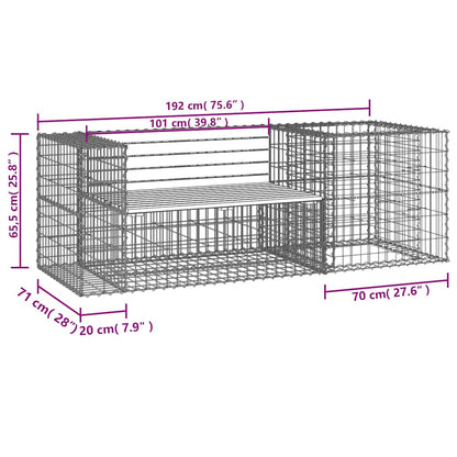 Garden Bench With Gabion Basket Solid Wood Pine