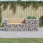 Garden Bench With Gabion Basket Solid Wood Pine