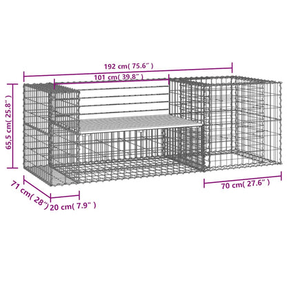 Garden Bench With Gabion Basket Solid Wood Douglas