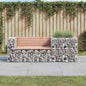 Garden Bench With Gabion Basket Solid Wood Douglas
