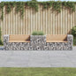Garden Bench With Gabion Basket Solid Wood Pine