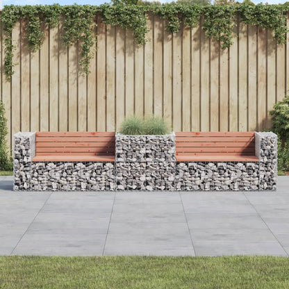 Garden Bench With Gabion Basket Solid Wood Pine