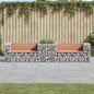 Garden Bench With Gabion Basket Solid Wood Pine