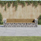 Garden Bench Gabion Design 287X71X65.5 Cm Solid Wood Pine