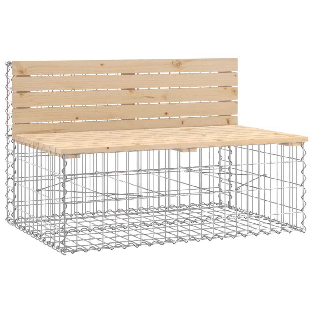 Garden Bench Gabion Design 347X71X65.5 Cm Solid Wood Pine