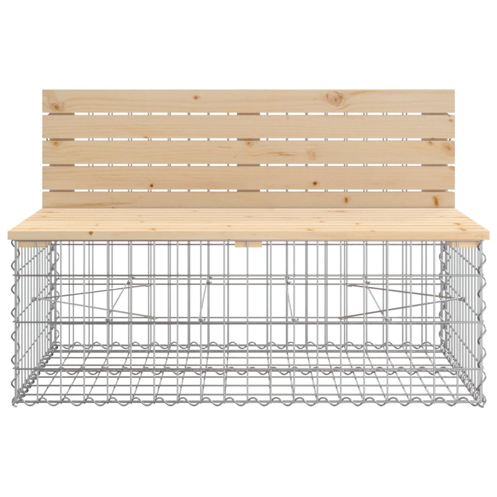 Garden Bench Gabion Design 347X71X65.5 Cm Solid Wood Pine