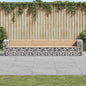 Garden Bench Gabion Design 347X71X65.5 Cm Solid Wood Pine