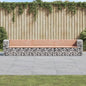 Garden Bench Gabion Design 347X71X65.5 Cm Solid Wood Pine