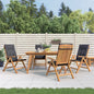 Reclining Garden Chairs With Cushions 4 Pcs Solid Wood Teak