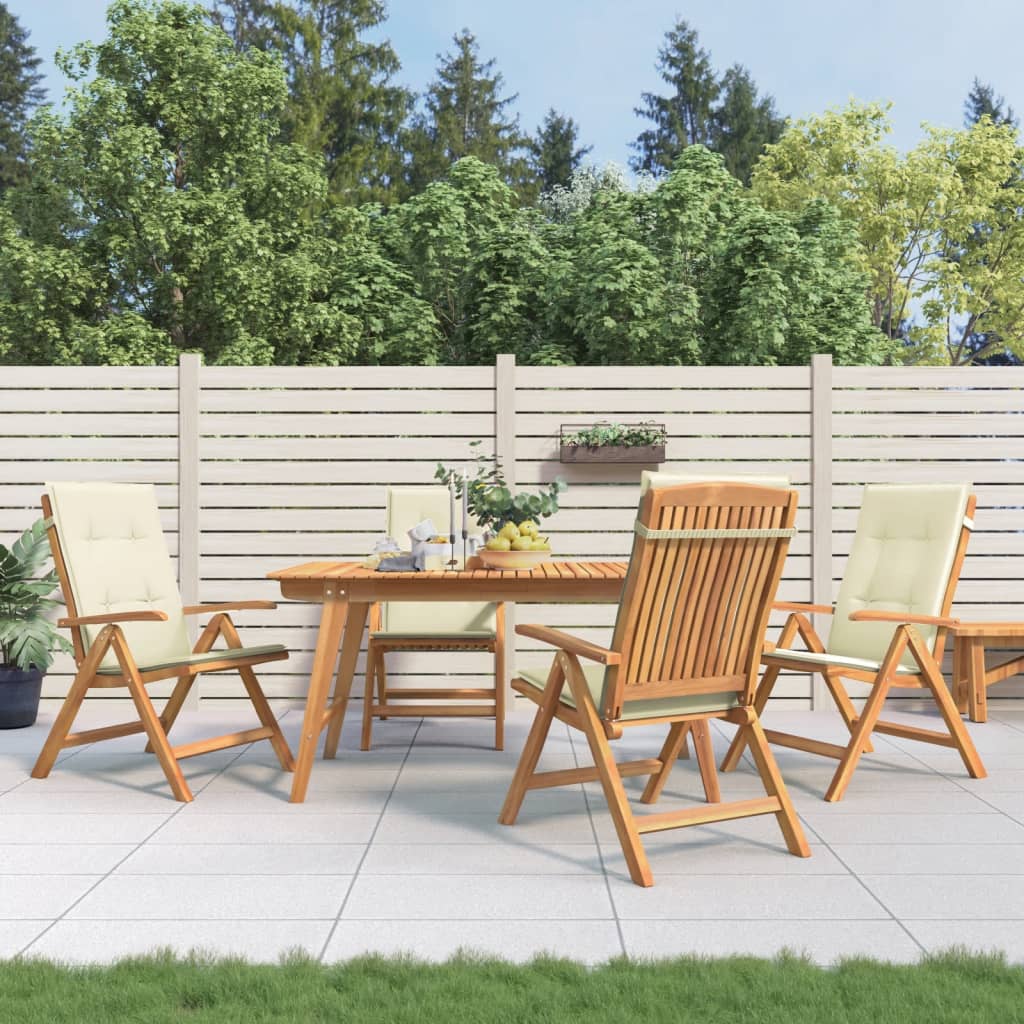 Reclining Garden Chairs With Cushions 4 Pcs Solid Wood Teak