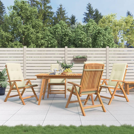 Reclining Garden Chairs With Cushions 4 Pcs Solid Wood Teak