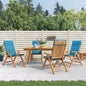 Reclining Garden Chairs With Cushions 4 Pcs Solid Wood Teak