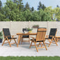 Reclining Garden Chairs With Cushions 4 Pcs Solid Wood Teak