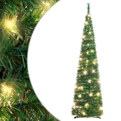 Pop-Up String Artificial Pre-Lit Christmas Tree Green 150 Cm